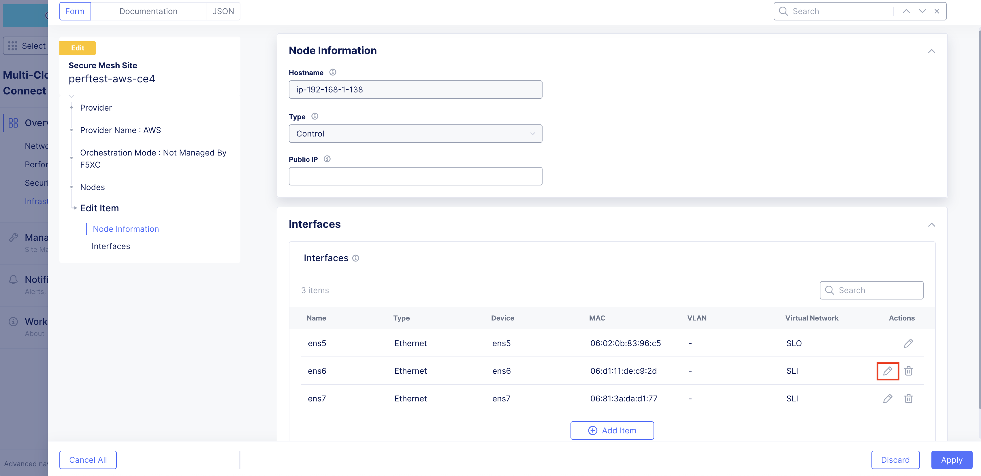 Figure: Edit Interface