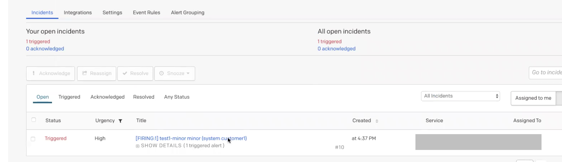 Figure: Post of Alerts to PagerDuty Service