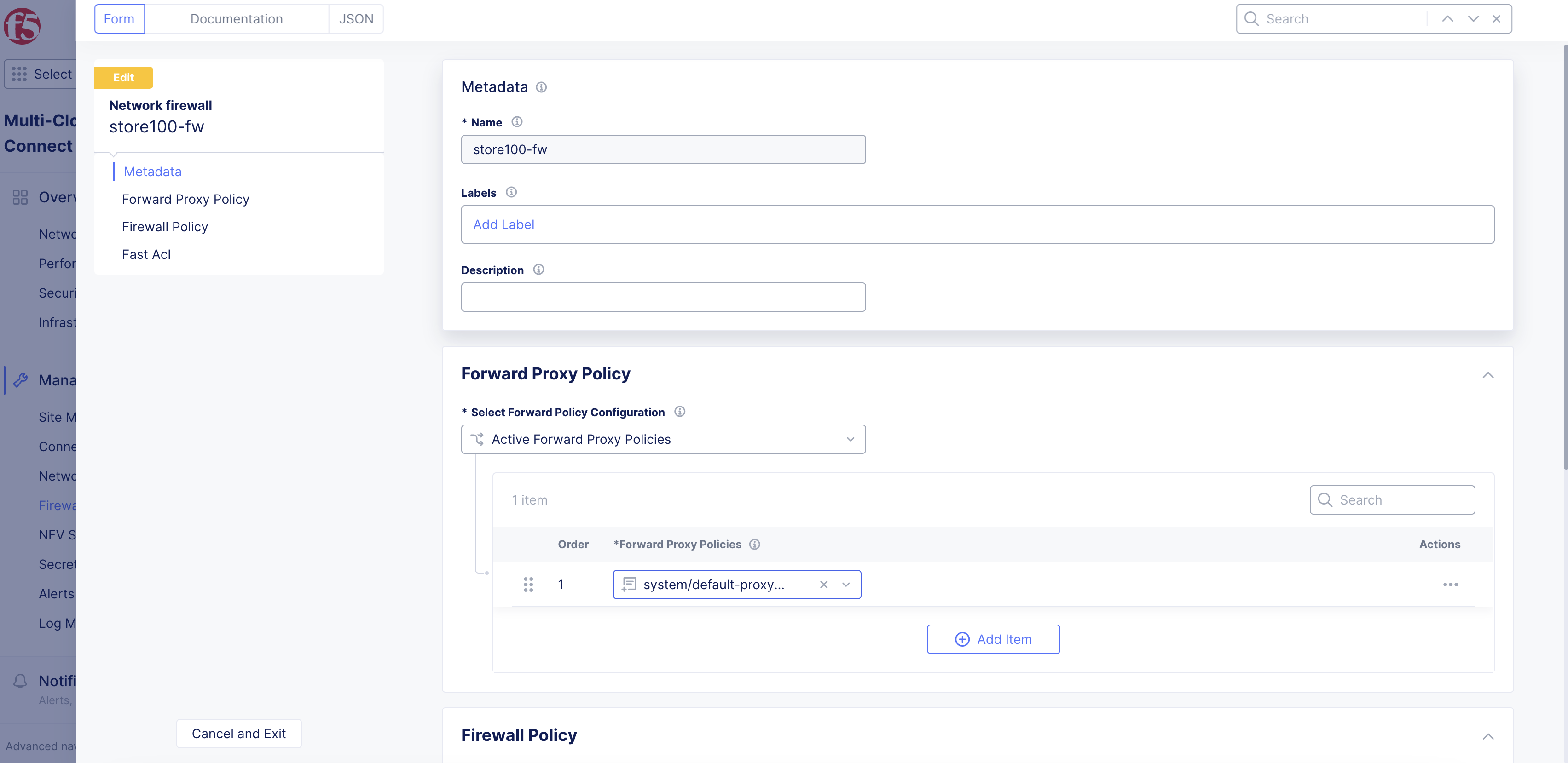 Figure: Attach Policy to Network Firewall