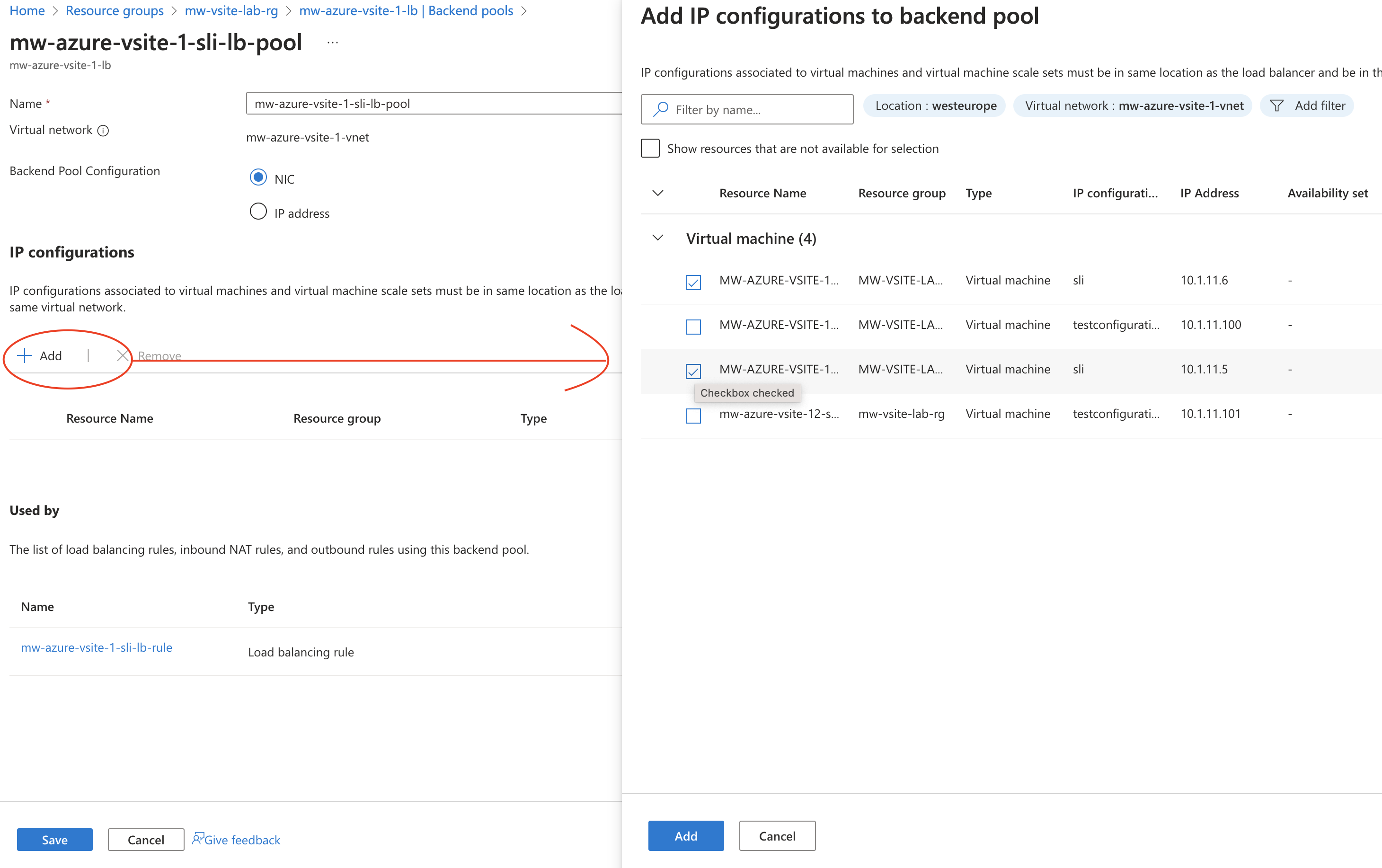 Figure: Azure Frontend IP Address