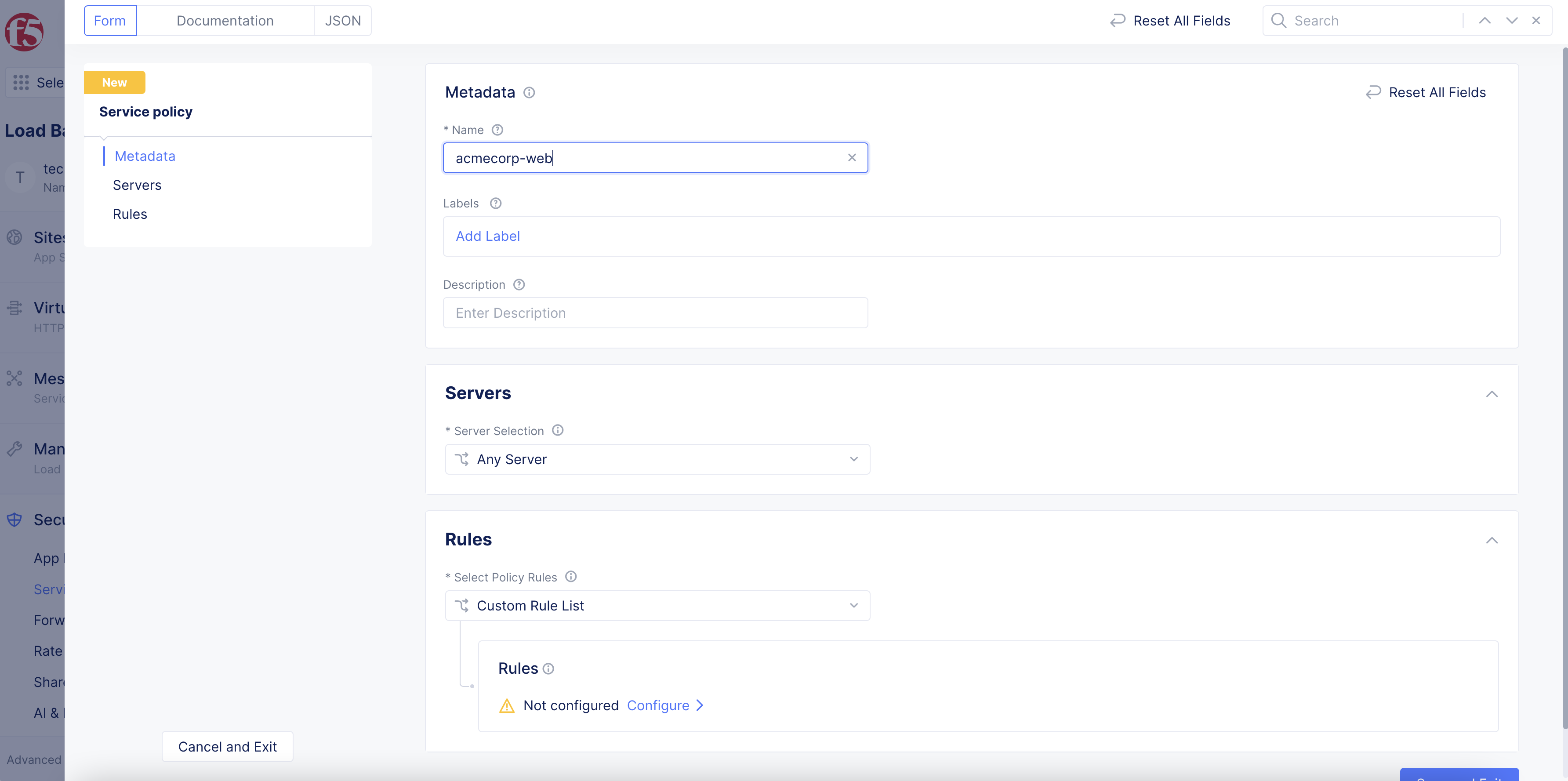 Figure: Add Name and Metadata