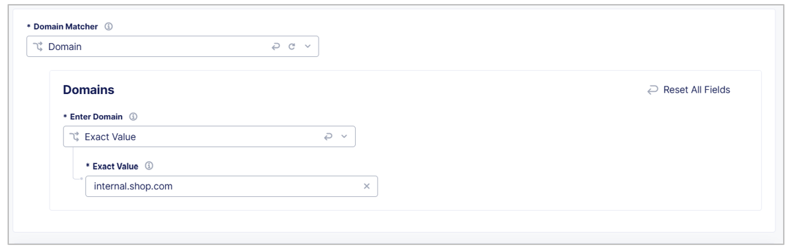 Figure: Configure a Domain Matcher