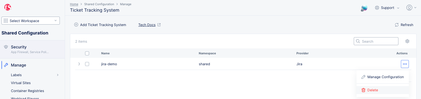 Figure: Remove Ticked Tracking System from Console